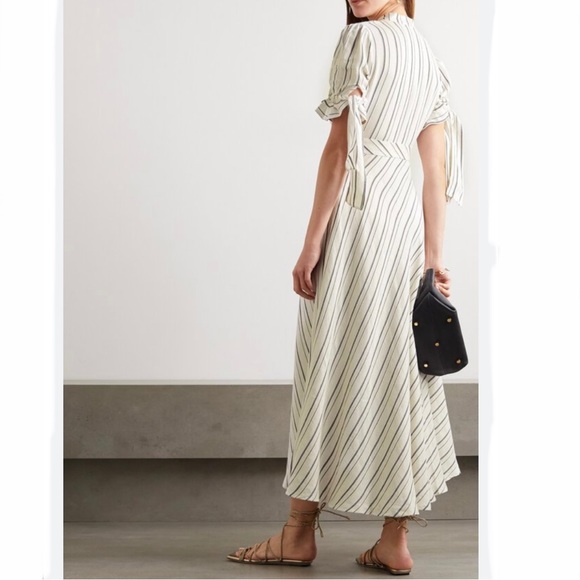 Lug Von Siga Dora Ruffled Striped Gauze Midi Dress size 36 C0 - Picture 3 of 7